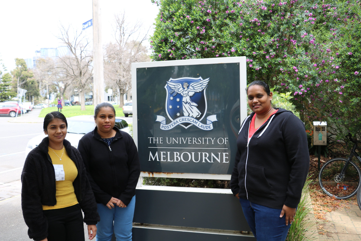 Prinika Prasad, Vinita Prasad and Komal Maharaj on-site in Melbourne